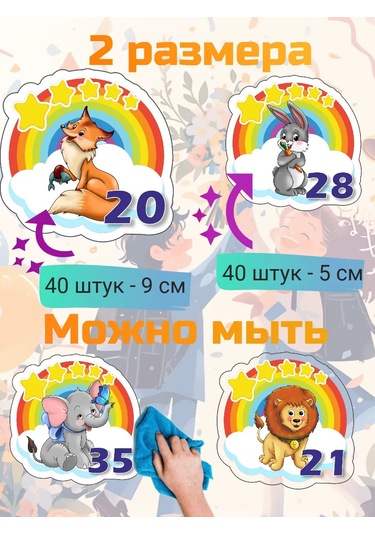 Sprintfox Anaokulu Gözlüğü İçin Duvar Etiketleri Gökkuşağı 298993627 Açık Mavi