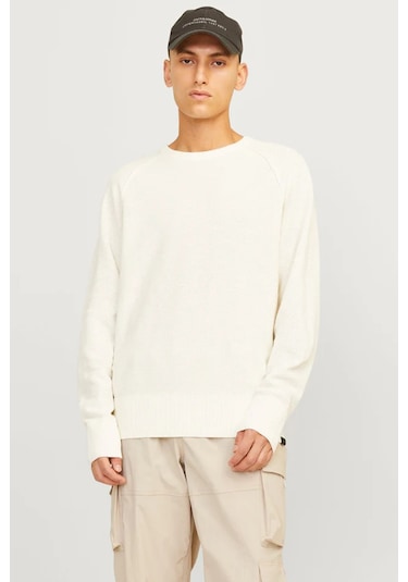 Jack & Jones Erkek Kazak 12264525 Krem Krem