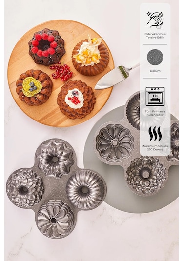 Emsan Griss Four In One 4'lü Gold Kek Kalıbı