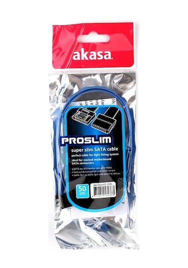 Akasa Proslim Sata Iii 50Cm Kablo Mavi