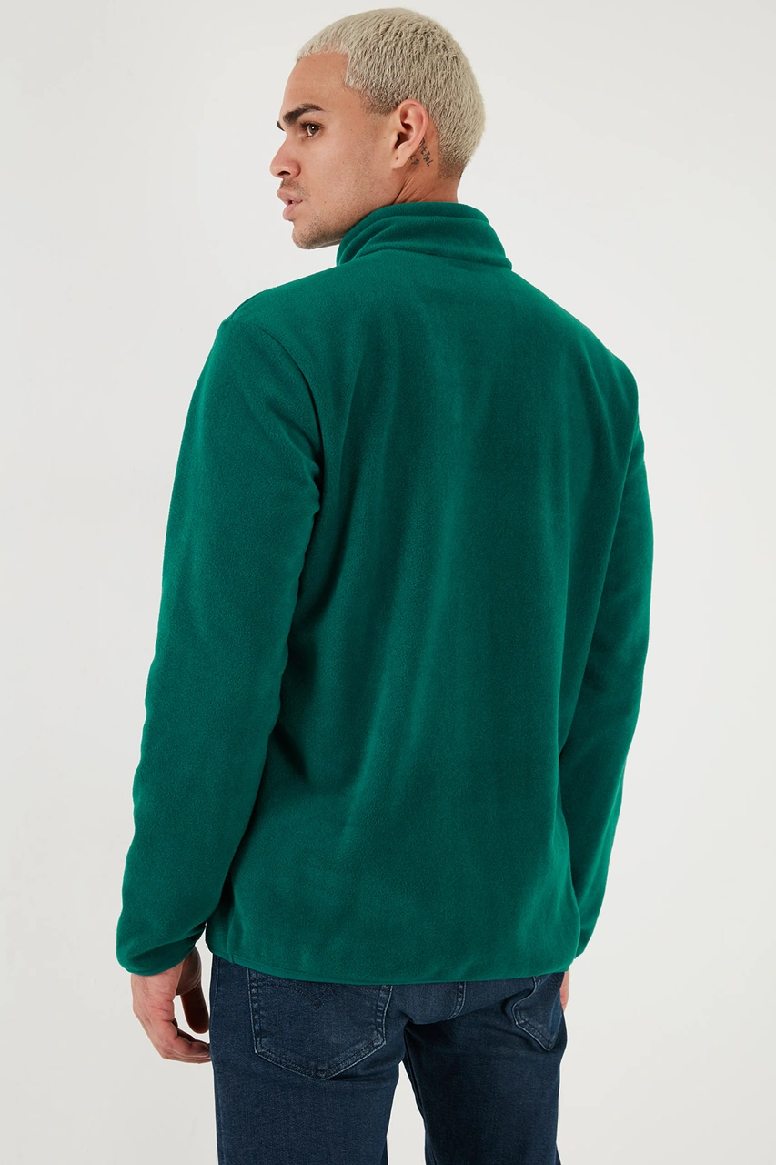 Buratti Regular Fit Anti-Pilling Tüylenme Yapmayan Dik Yaka Şardonlu 2'Li Paket Erkek Polar 5896700S2 Siyah-Yeşil