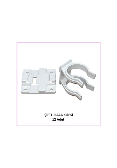 Baza Klipsi Çiftli 12 Adet Beyaz