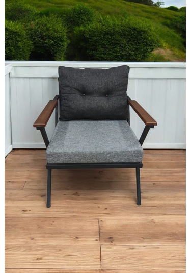 Pilocca Demonte Metal Tekli Bahçe Mobilyası, Gri-antrasit, 60x60 Antrasit  - Gri