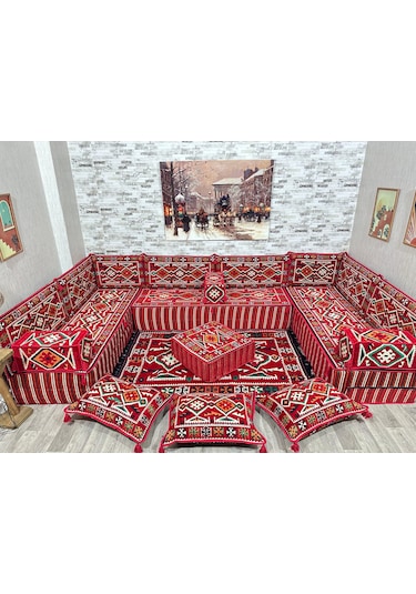 Coton Şark Köşesi 30cm Kalınlıkta Minder Takımı