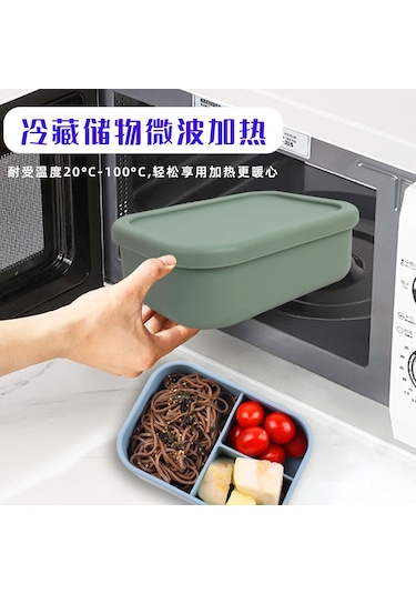 Kare Şeklinde Gıda Sınıfı Silikon Yemek Kutusu B-1 Gri