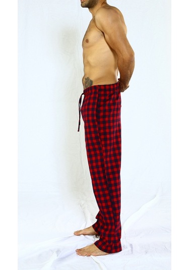 Herrmen Kırmızı Lacivert Kareli Pijama Pantolon