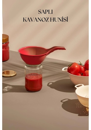 Saplı Kavanoz Hunisi Kırmızı-dny0033 Çok Renkli