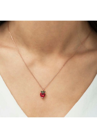 ​Gümüş Çilek Figür Meyve Kolye (511033958)