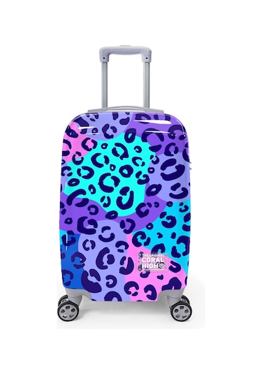 Coral High Leopar Desenli Kabin Boy Valiz 50cm 16542