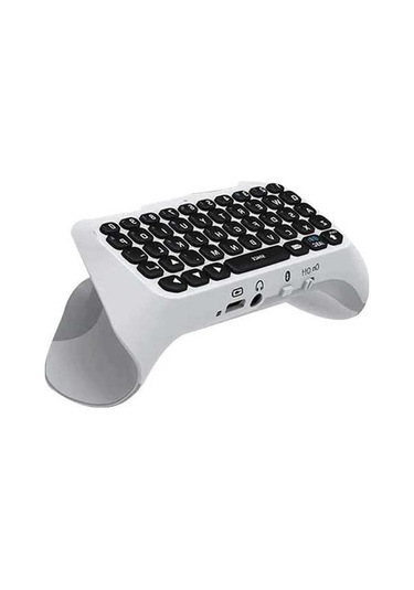 Flybuy Ps5 İçin Kablosuz Klavye, Bluetooth Harici Klavye, Sesli Sohbet, Beyaz塑料