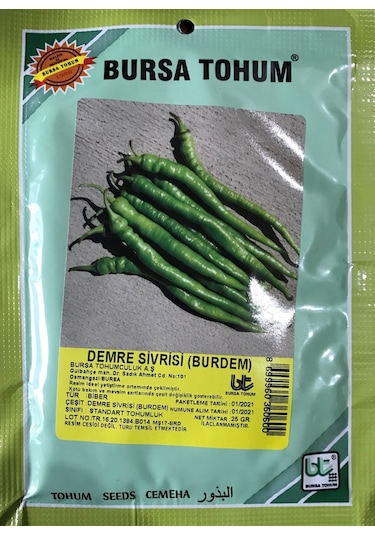 Biber Tohumu Demre Sivrisi 25 GR 3000 Adet Tohum