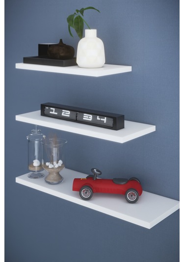 Dekorfim DF05102B 3'lü Dekoratif Raf Duvar Rafı