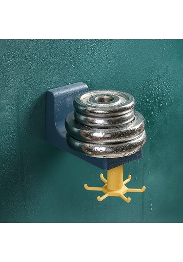 Pazly Alet Tutucu Yapışkan Duvar Kancası, Döner Askılı Raf, Mutfak Banyo Düzenleyici, Mavi Mavi