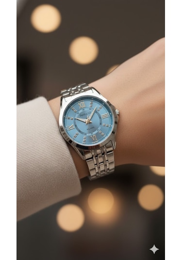 Ferrucci Kadın Kol Saati Gümüş Renk, Mavi Kadran - Fc03602m.01, 2 Yıl Garantili Gümüş