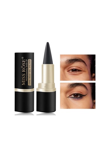 Su Geçirmez Eyeliner Macunu Eyeliner Çabuk Kuruyan Mat Eyeliner Tek Uçlu Siyah 01 Dark Topaz