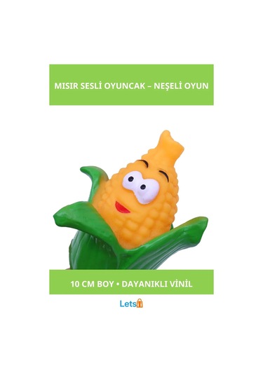 Sevimli Mısır Sesli Köpek Oyuncağı 10 Cm Dayanıklı Vinil