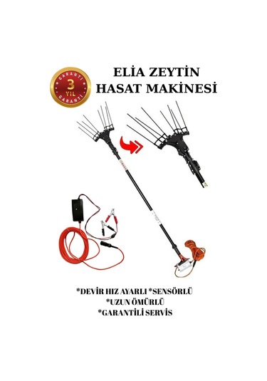 Sensörlü Ve Devir Ayarlı Zeytin Hasat Makinası Taraklı Şarj Aleti Hediyeli