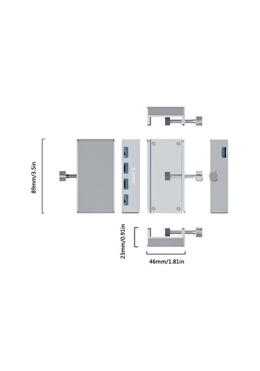 Orıco Mh4pu-p Alüminyum Alaşım 4 Bağlantı Noktası Usb3.0 Klip Tipi Hub Gümüş , Boyut:mh4pu-p Gümüş