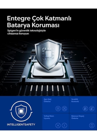 Spigen 10000 Mah Slim Alüminyum Kasa 22,5w Usb-c + Usb-a Giriş / Çıkış Hızlı Şarj 3 Portlu Powerbank / 1 Metre Type-c Harici Kablolu Taşınabilir Şarj Cihazı + Taşıma Çantası Ea2210 Black Siyah