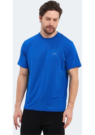 Slazenger OSWIN IN Erkek  Saks Mavi Tişört
