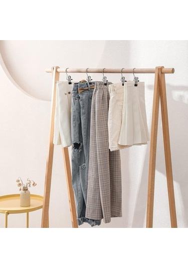 Ulzyvf 20'lik Çok Amaçlı Çamaşır Askısı - Pantolon, Çorap, Havlu İçin Paslanmaz Çelik Beyaz Beyaz