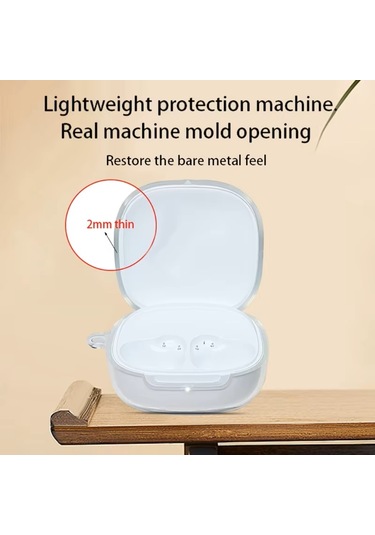 Xiaomi Redmi Buds 6 Active Uyumlu Silikon Kılıf+kanca Şeffaf