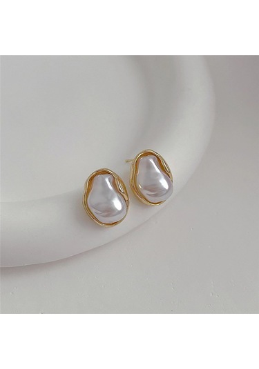 Geeksen Asimetrik Desenli Altın Kenarlı巴洛克 İmitasyon İçin Güzellik Ve Stili Artıran Küçük Kuyumculuk Kolye Gözlük Takı Seti Hediye Önerisi Gold