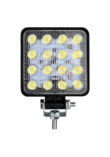 16 Led Kare Çalışma Lambası Off Road Traktör Tekne 10,5 X10,5 Cm
