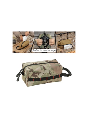 Homyl Taşınabilir Doku Kağıt Kutu Tutucu Kamuflaj-230x100x125mm Kamuflaj Çok Renkli