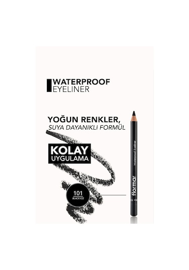 Flormar Waterproof Eyeliner Suya Dayanıklı Kajal Göz Kalemi 101 Black Ice