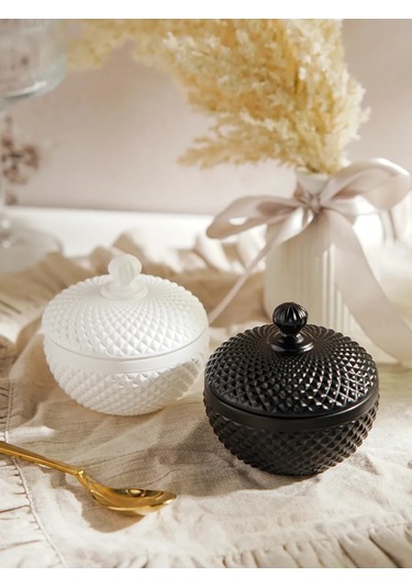 Dolana Beyaz Cam Kapaklı Şekerlik 150 Ml 394017903 Beyaz