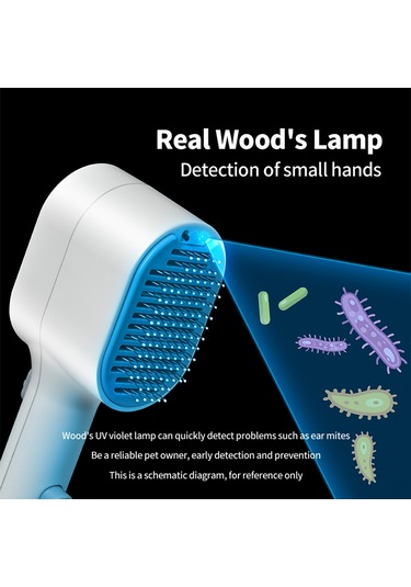 Springsun Evcil Hayvan Masaj Tarak: İyon Titreşimli, Ahşap Lambalı, Hızlı Tüy Toplama, 800mah Pil