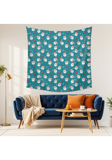 Noel Desenli 59x59 İnç Kare Duvar Halısı, Oturma Odası, Yatak Odası Ve Genç Odası İçin-a192