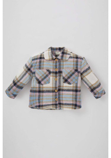 Defacto Kız Bebek Flanel Uzun Kollu Gömlek A8815a523wnpr275 Mor