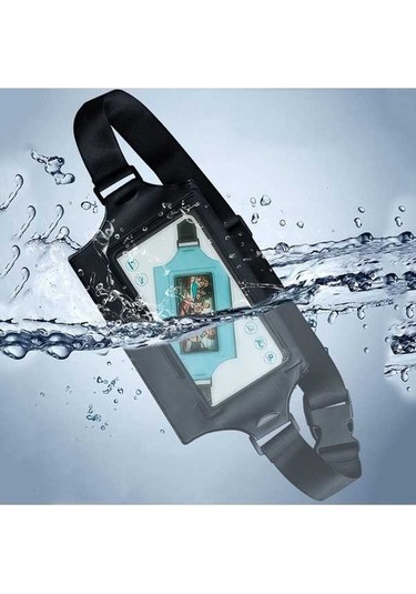 Trendooze Telefonu Su Spor Mavi Ipx8 Gri Göğüs Geçirmez Dağcılık Cep Çantası Çantası Bisiklet Bel Balıkçılık Og Mavi