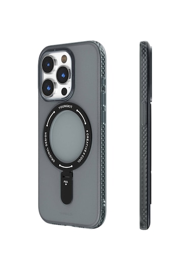 İphone 15 Pro Max Uyumlu Kılıf Magsafe Şarj Özellikli Youngkit Rock Serisi Kapak Beyaz