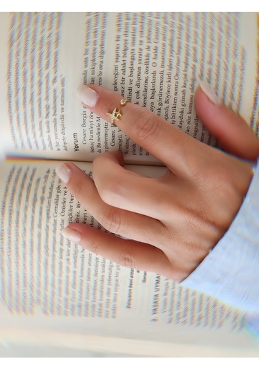 Yıldız Model Zirkon Taşlı Eklem Kıkırdak Kemik Ayarlanabilir Model Altın Renkli Yüzük Gold