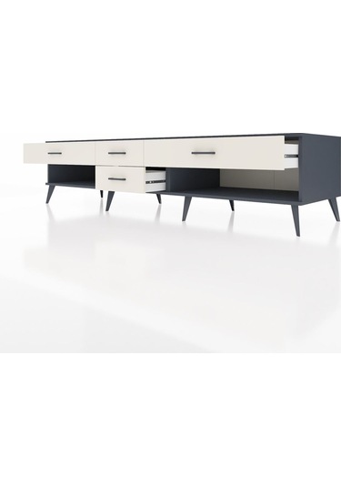 Kronos Tv Ünitesi 4 Çekmeceli 220x59x51 Antrasit-çam/aytaşı Atlas Çam/aytası - Antrasıt