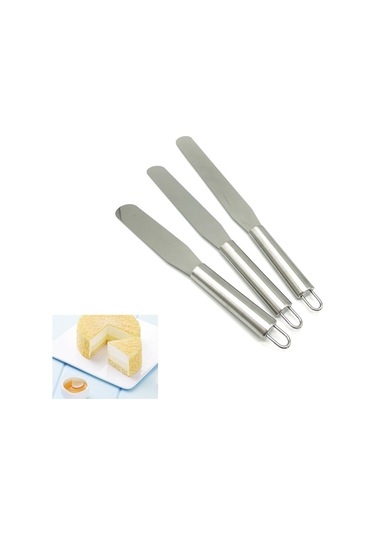 Sones 2 Adet Paslanmaz Çelik Düz Spatula Krem Kazıyıcı
