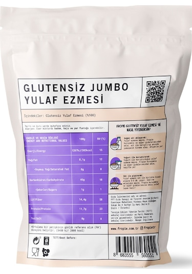 Fropie Glutensiz Jumbo Yulaf Ezmesi 3 x 300 G