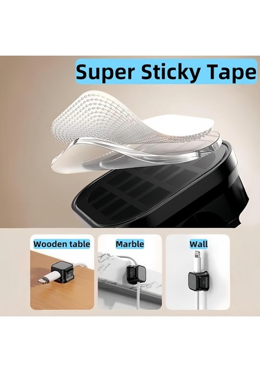 Yaozixa 6 Adet Manyetik Kablolu Kabloları Düzenleyici Klip - Usb, Şarj Ve Hdmı Kabloları İçin Sabitleyici Siyah