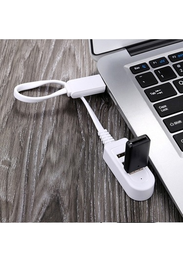 Sandwich Beyaz Usb 2.0 Hub 3 Portlu, 27cm Uzunluk, Hızlı Veri Transferi, Akım Koruma, Taşınabilir Abs Malzeme