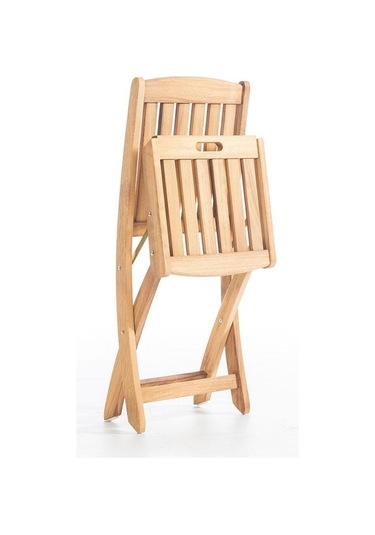 Rehome Samba İroko Katlanabilir Kolsuz Sandalye Kahverengi