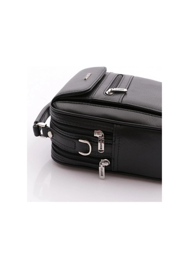 Siyah Hakiki Deri Erkek Portföy El Çantası 4587 Siyah