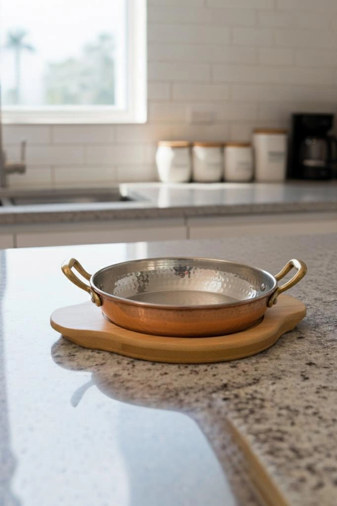 Bambum Pade - Yuvarlak Sahan 12 Cm Bambu Altlık Ahşap