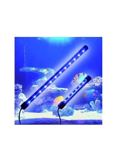 Akvaryum İçin Led Lamba Işık Tak Çalıştır Beyaz + Mavi  50 CM