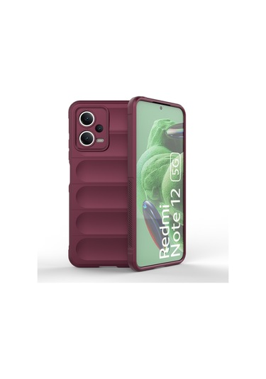 Xiaomi Redmi Note 12 5g / Note 12 5g Hindistan Sihirli Kalkan Tpu Flanel Telefon Kılıfı Şarap Kırmızısı