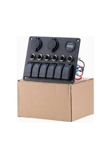 12v/24v 6 Gang Led Rocker Anahtar Paneli Su Geçirmez, 15a, Araç & Deniz Kullanımı