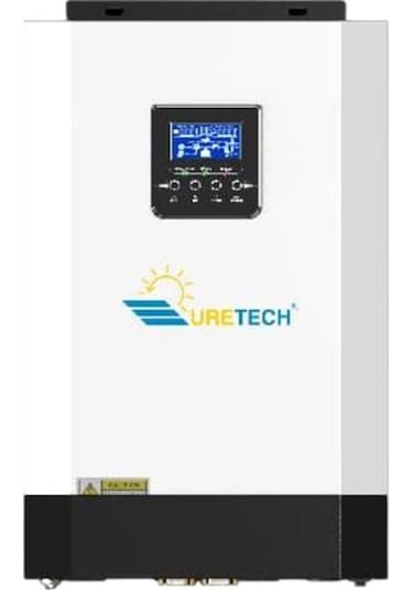Uretech 3KVA 3KW 3500VA 3500 Watt Tam Sinüs Mppt 110A Akıllı İnverter 24Vdc-220Vac Bataryasız Çalışabilme Özellikli