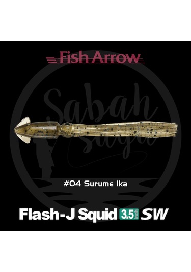 Fish Arrow Flash J Squid 9cm Sw 04 Surume Ika Silikon Kalamar 5 Adet